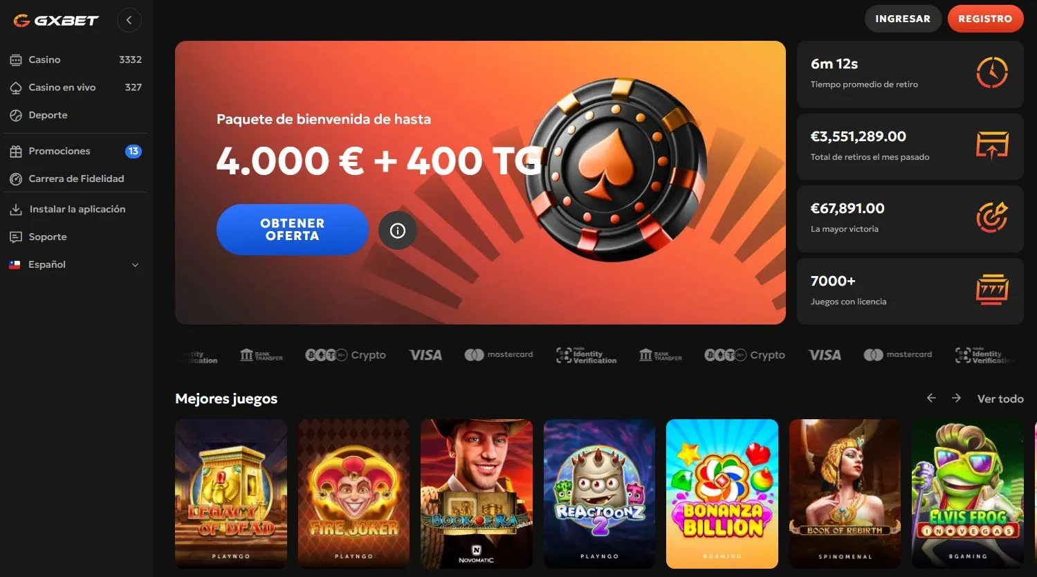 GxBet - Mejor casino online